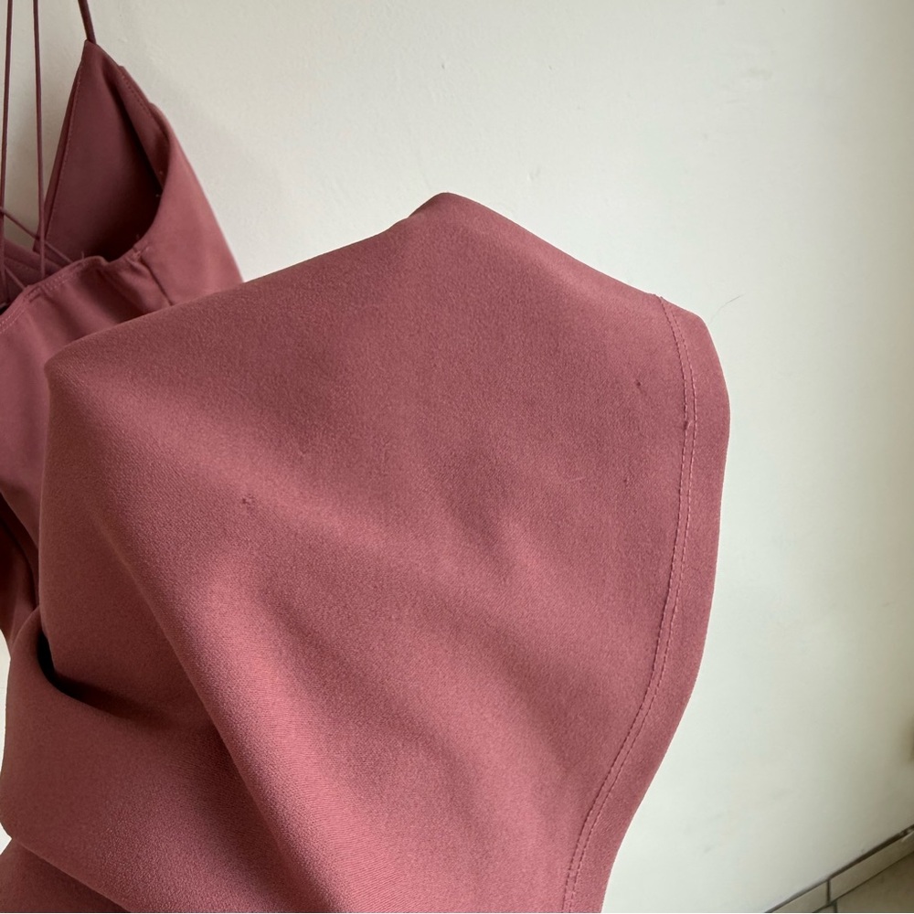 Windsor Dusty Rose Pink Fitted Strappy Back Midi Dress - Picture 4 of 7
